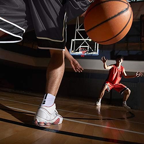 Мъжки Компресия Спортни Чорапи JHM с Дебела Защитна спортна възглавница Elite Баскетбол, 3 Чифта Бели на цвят, 6-13 далеч