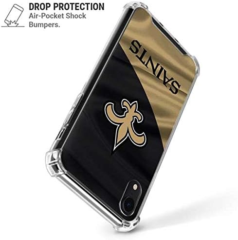 Прозрачен калъф за телефон Skinit, Съвместим с iPhone XR - Официално Лицензиран дизайн NFL New Orleans Saints
