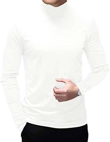 Мъжки Модни Тениски с имитация на Turtlenecks, Пуловер с дълъг ръкав, Пуловер с Базов дизайн, Майк, Оборудвана