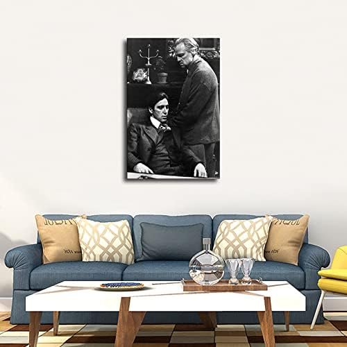 Плакат на кръстникът, Вито и Майкъл Корлеоне, Баща и син, Италианец, Гангстер, Мафия, Ал Пачино, Марлон Брандо (24 × 36 см - Без рамка)