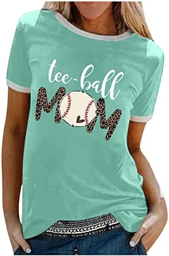 Тениска за Бейзбол майките, Жените на Забавни Тениски, Бейзболни С Графичен Леопардовым Писмото Принтом, Блузи