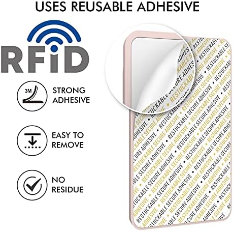 Държач за карти на гърба на своята практика за телефон Лигав RFID Титуляр за телефонни карти, многократно, залепен до всички смартфоните (розов /сив)