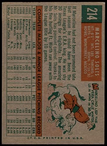 1959 Topps # 214 Марселино Solis Чикаго Къбс (Бейзболна картичка) EX Къбс