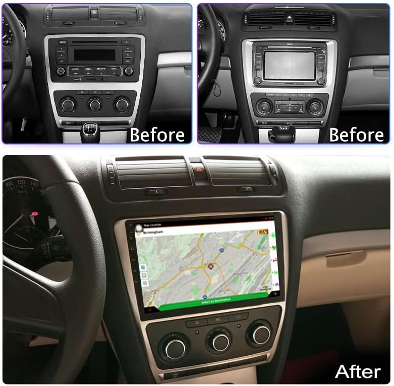 Bestycar от 10.1 Android Кола Стерео Радио за Фолксваген Шкода Октавия 2007-2014 Сребро Восьмиядерный Android 10,0 Главното устройство със сензорен екран, поддръжка на GPS Навигация Carp