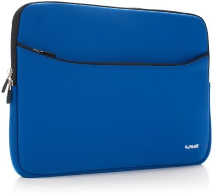12-инчов Мек неопреновый калъф iPearl за лаптопи MacBook Air, ChromeBook и UltraBook (вграден външен джоб) - Синьо