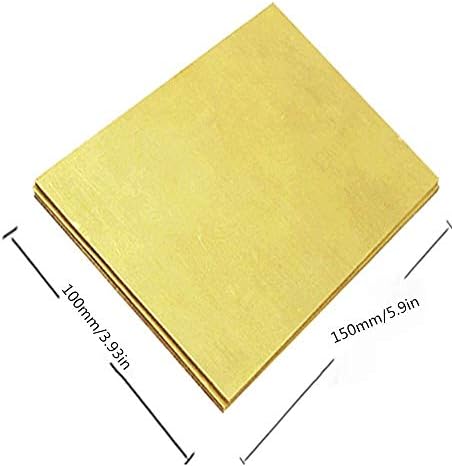 Латунная плоча YUESFZ Месинг лист, суровини, за обработка на метали, 3x100x150 мм, 4x200x300 мм, с фолио от
