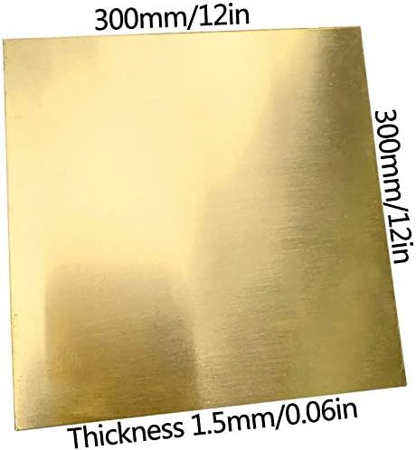NIANXINN Месинг лист, Меден лист, Тънка Метална плоча, Подходяща Медни Листове за ремонт на Diy, листове Направи си сам (Цвят: 300x300x1,5 мм)