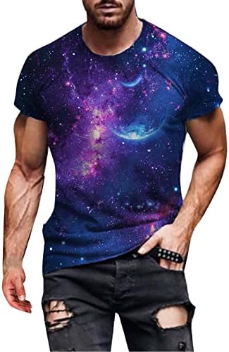 3D Кръгла Тениска С Всекидневния ръкав, Кратък Цифров Топ С принтом, градинска Мъжка блуза, Мъжки ризи, яка-часова