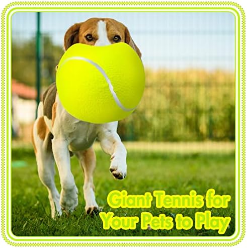 6 Бр. Гигантска Топка за Тенис за Кучета 9,5Голям Тенис Топка за Кучета Големи Надуваеми Играчки Топки за Кучета