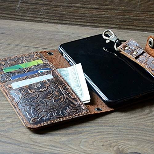 YIYUS е съвместим с iPhone 12 Mini 5.4 инча 5g чанта-портфейл от естествена кожа