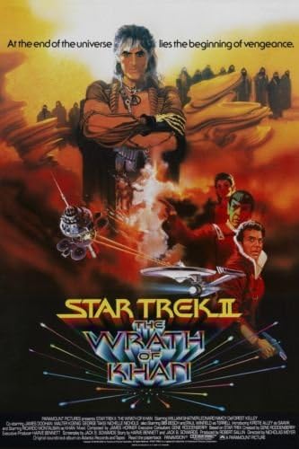 Плакат на филма стар трек II: Гневът на Хан (1982) с Размери 24 x 36, сертифициран разпечатки с холограмен последователна
