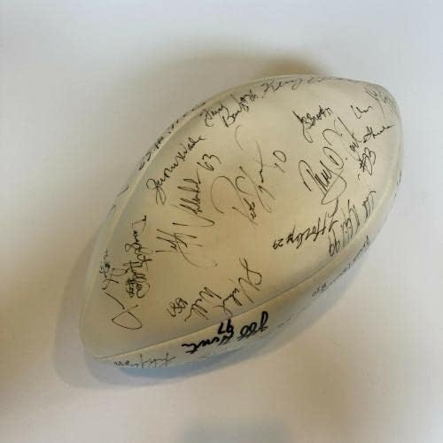 1992 Маями Долфинс Подписаха Футболна топка 40 Sigs Дан Марино Дон Шула JSA COA - Футболни топки с автографи