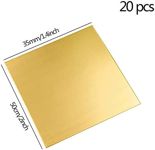 Z Създаване на Дизайн Латунная Плоча на Месинг лист с Общо предназначение, за САМ или изпълнители 35x50 мм/1,4 x 2 инча Дебелина: 0,8 мм/0,03 инча 20 броя Метални Медни фолио