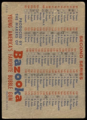 1957 Topps BAZ Bazooka списък 1/2 (Бейзболна картичка) (Базука отзад) БЕДЕН