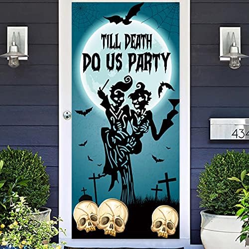 Till Death Do Us Парти Хелоуин Снимка Банер на Фона на Фона на Фотобудка Подпори Тема прилеп Декор за Ужасното