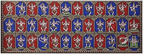 Екзотична Индия 108 Тандав Бхагвана Шива Танджора | Традиционните Цветове С 24-Каратово злато | Златото и дърво