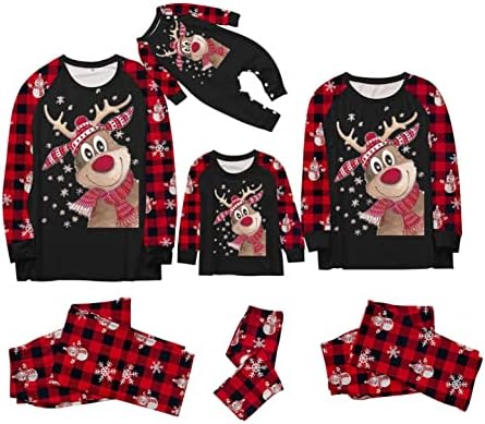 Облекло за сън XBKPLO Loungewear, Коледни Пижами за семейството, е един и същ Облекло за Сън на Коледа за семейни двойки Родител-Чи