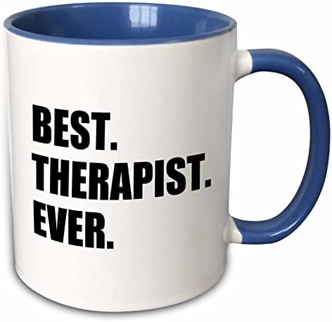 3dRose най-Добрият подарък Терапевт за психиатри и терапевтични работи два цвята Черна чаша с надпис, 11 грама,