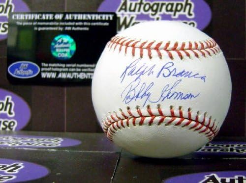 Бейзбол с автограф Ралф Бранки и Боби Томсън - Бейзболни топки с автографи