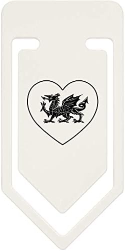 Голяма Пластмасова скрепка Azeeda 91 мм Сърцето си за любовта на Уелс дракон (CC00070786)
