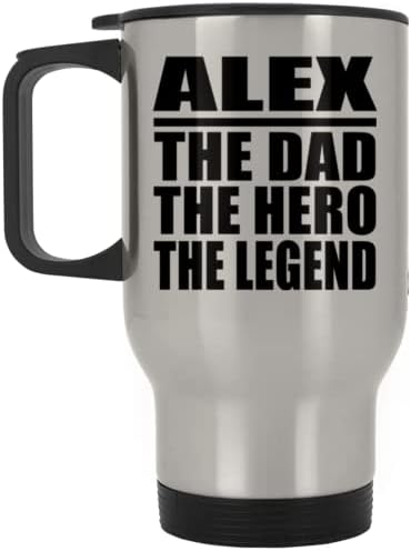 Дизайнсифи Татко Алекс Герой на Легенда, Сребърен Пътна Чаша 14 грама, на Изолиран Чаша от Неръждаема Стомана,