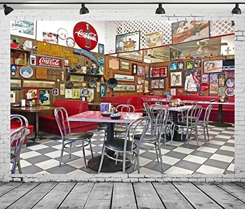 Loccor Плат 15x10ft 50-те години на Ретро Ресторант Фон Магазин Сода Време на хранене от 1950 г Класически Ресторант