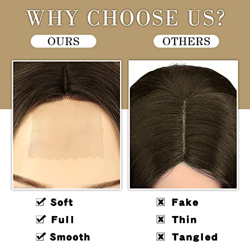 Светла перука за жени, дълъг светъл вълнообразни перука с ефект омбре, средната част на синтетични косми, вълнообразни