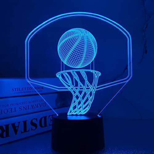 3D Баскетболен лека нощ Backboard Илюзия Обръч Лампа за Детска Стая на Къщата Коледни Подаръци за Рожден Ден,