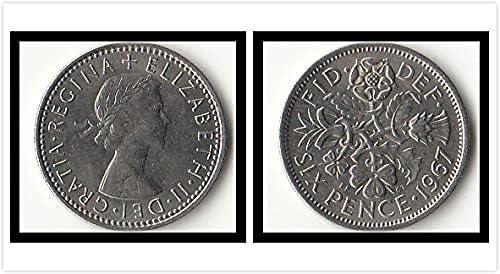 Европейските Британски Монети, деноминирани 6 пени Година и км, на Случаен принцип Изпращат Аватар Елизабет