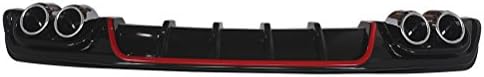 Заден дифузьор NINTE за модели на Ford Focus S/SE/SEL/Titanium 2013-2018 г. - Блясък-черно, оцветени, ABS, с Червена линия Ръб на задната Броня от Полипропилен