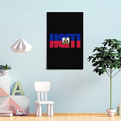 Знаме на Хаити Печатна Картина на Стенно Изкуство, Съвременно Произведение, Вертикална Подвесная Картина за