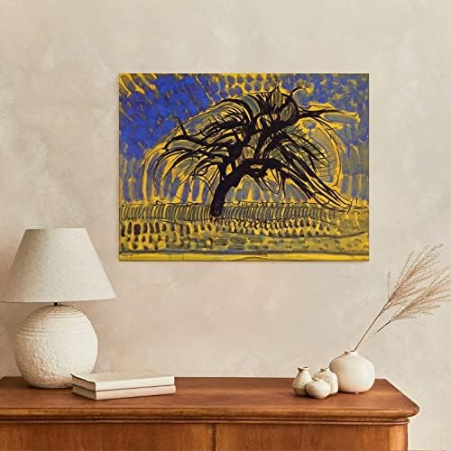 Художествен Плакат на Пит Мондриан Синьо дърво, Печат върху Платно, Стенни артистични Щампи за Декор на стени,