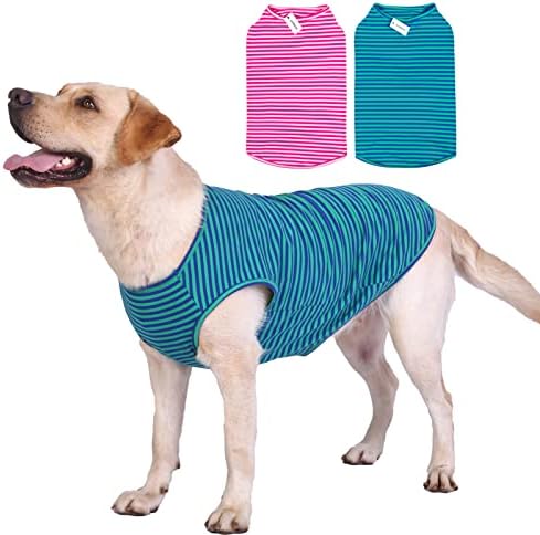 Памучни тениски на лента, за кучета, Дишаща Основен Жилетка за куче и котка, Супер Мека Растягивающаяся тениска