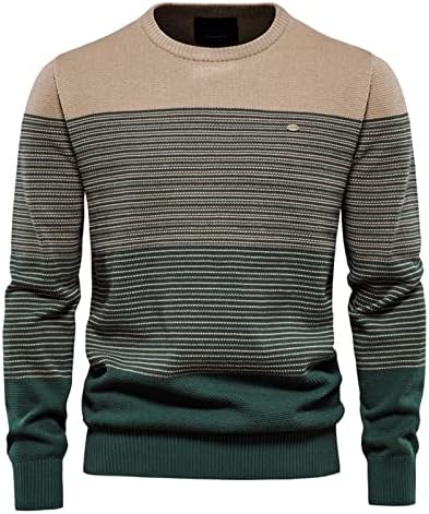 Мъжки Пуловер с кръгло деколте, Меки Ежедневни Пуловери за Мъже, Класически Жилетки, Пуловер с дълъг ръкав,