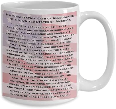 Поздравления за получаване на американско гражданство Кафеена Чаша Статуята на Свободата Флаг на САЩ Клетвата
