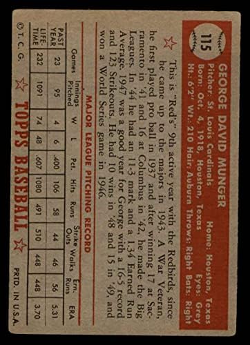 1952 Topps 115 Ед Мангер Сейнт Луис Кардиналс (Бейзболна картичка) VG Кардиналите