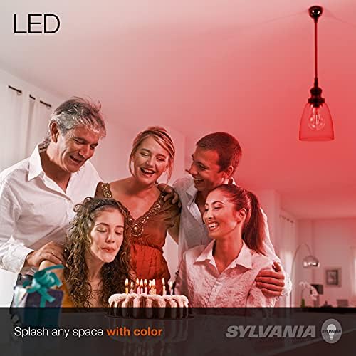 Led лампа с нажежаема жичка A19 от жълто стъкло Sylvania, ефективна 4,5 W, еквивалент на 40 Вата мощност, с регулируема яркост, средна база E26 - 6 бр. (41742)