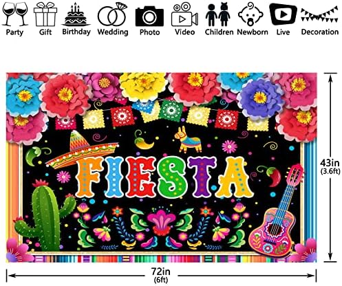 ZTHMOE 68x45 см Текстилен Фон за Мексиканска Фиеста, Синко Де Майо, Цветни Знамена, Цветя, фонове, За Снимки,