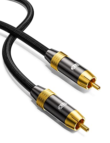 Кабел за субуфера, Цифров коаксиален аудио кабел EMK [24-КАРАТОВО Златно покритие, издръжлив памук] Премиум