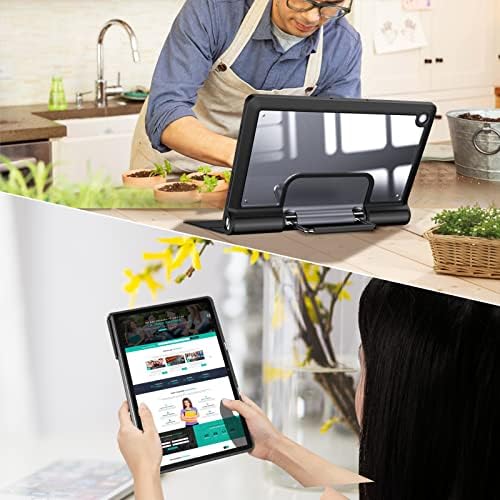 Хибриден калъф-за награда Fintie за Lenovo Yoga Tab 11 2021, устойчив на удари калъф с прозрачен заден панел за таблет Lenovo Yoga Tab 11 (YT-J706F) 11 , черен