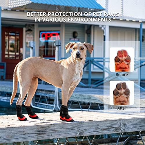 Мини зимни обувки за кучета, водоустойчив обувки за кучета малки, Средни и Големи кучета с отразяващи джапанки,