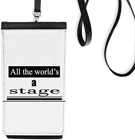 Светът на Шекспир - това е Етап Телефон, Портфейл, Окачен в Чантата си за Мобилен Телефон, Черен джоба