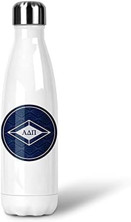 Бутилка за вода от термос Алфа Делта Пи женски клуб от неръждаема стомана, 17 унции (Alpha Delta Pi 7)