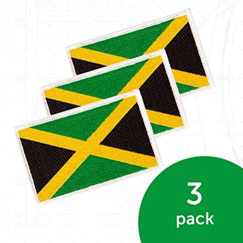 Нашивка с флага на Ямайка на Едро 3,5 инча x 2,25 инча, Набирането на Желязо За Бродерия, Бродирани Тактическа