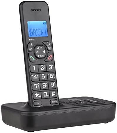Разтегателен Безжична Телефонна система KJHD, Автоматичен, 3 Линии LCD дисплей, микрофон, 16 езика за офис (Цвят: