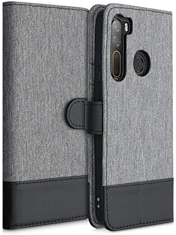 чанта-портфейл kwmobile е Съвместим с HTC Desire 20 Pro - Калъф от плат или изкуствена кожа с панти капак за