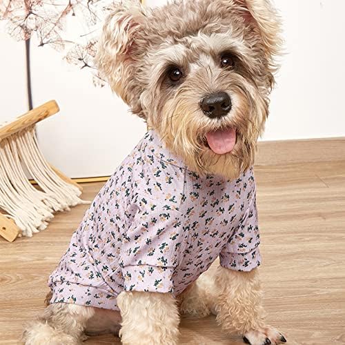 SGQCAR Ризи за кучета, с Приятен Дизайн, Облекла за малки Кучета, Тениска с Флорални принтом за Момичета, Лятна
