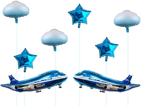 31 инчов Голям Самолет, Синьо Украса за партита, Балон за рожден Ден, Аксесоари за партита (8 бр)
