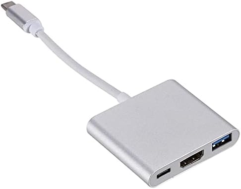 UXZDX 3 в 1 C USB Хъб PD USB 3.0 Многопортовый USB Адаптер 3.1 Type C Конектор, съвместим с HDMI адаптер (Цвят: