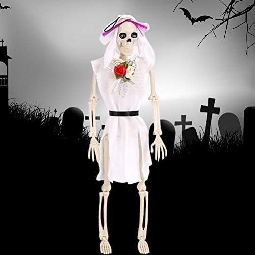 PartyKindom Хелоуин Булката Скелет Декор Имитация Скелети на Булката Украшение Забавен Пластмасов Скелет за